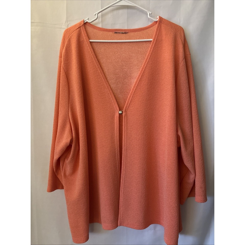 Vintage Orange- Peach Textured Cardigan With 1 Silver Clasp Tag Removed XL-30PTP
